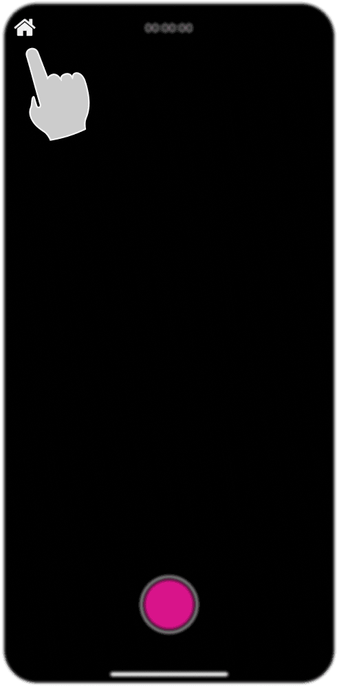 On the record screen, tap the home icon on the top left